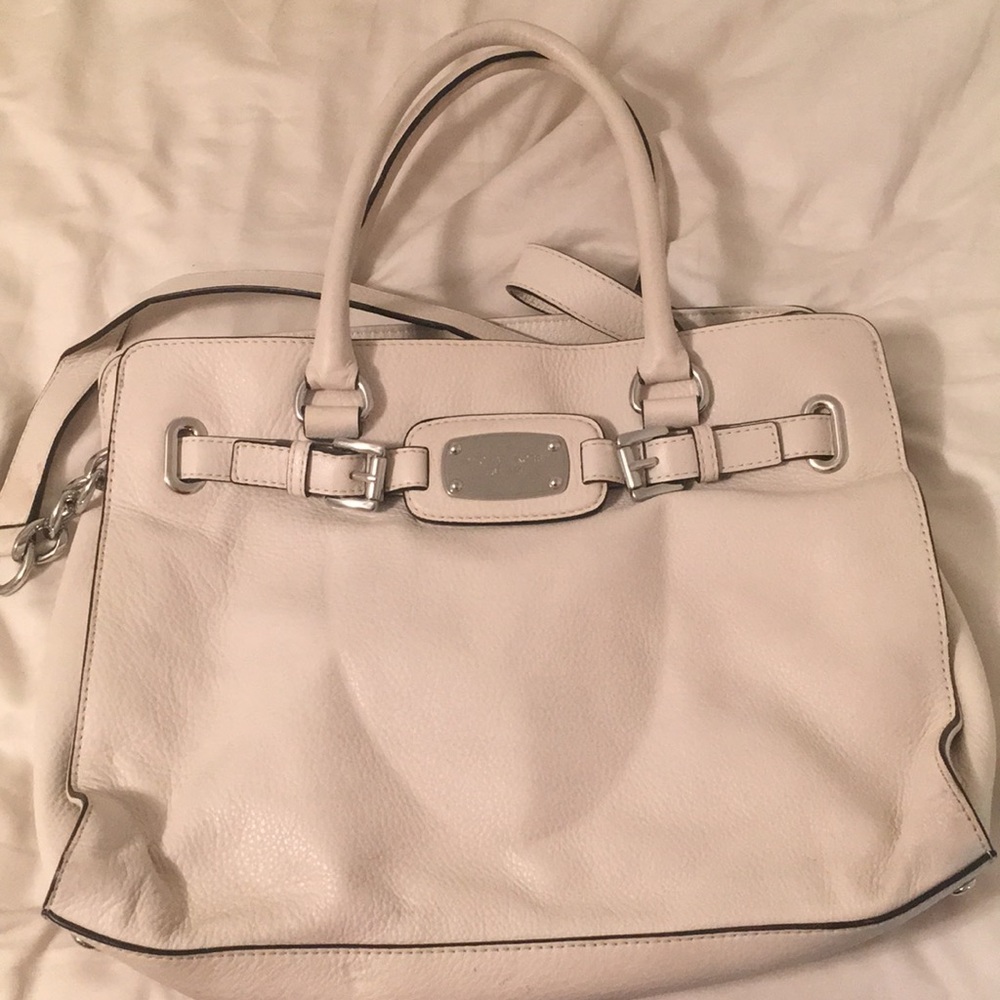 White leather Michael Kors tote bag